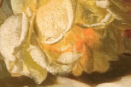 Фрагмент Натюрморт с цветами и книгой.