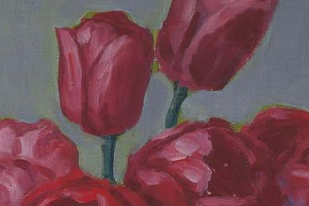 Фрагмент Натюрморт с тюльпанами