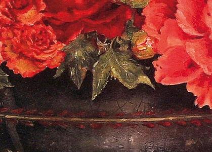 Фрагмент Натюрморт с вазой на круглом столе