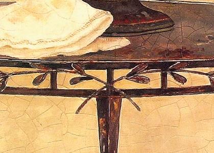 Фрагмент Натюрморт с вазой на круглом столе