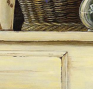 Фрагмент Натюрморт с высокой кружкой с цветами