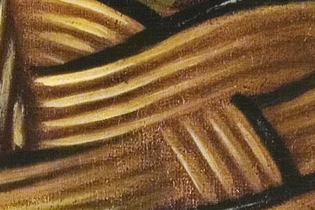 Фрагмент Натюрморт с яблоками, виноградом и лимоном.