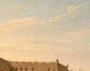 Фрагмент Невские ворота Петропавловской крепости на закате