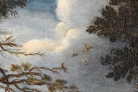 Фрагмент Noblemen hunting deer in a wooded landscape