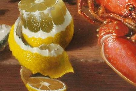 Фрагмент Oysters champagne and a lobster with Delft