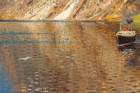 Фрагмент Озеро в Альпах