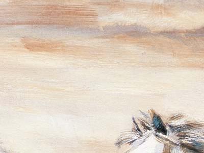 Фрагмент Пара белых лошадей