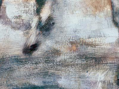 Фрагмент Пара белых лошадей