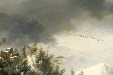 Фрагмент PAYSAGE D HIVER AVEC UNE GROTTE FRANCESCO FOS