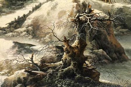 Фрагмент PAYSAGE D HIVER AVEC UNE GROTTE FRANCESCO FOS