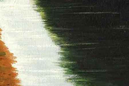 Фрагмент PAYSAGE DEUX HOMMES MARCHANT LE LONG D UNE RIVIERE