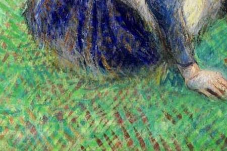 Фрагмент PAYSANNES ASSISES GARDANT DES VACHES