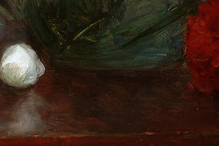 Фрагмент Peonies in a glass vase