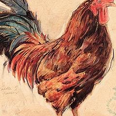 Фрагмент Петушок на красном фоне