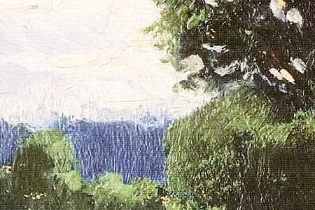 Фрагмент Пейзаж с фигурами у реки.