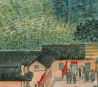 Фрагмент Пейзаж в серо-голубых тонах