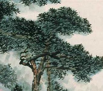 Фрагмент Пейзаж в серо-голубых тонах