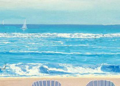 Фрагмент Пляжные кресла, вид на море