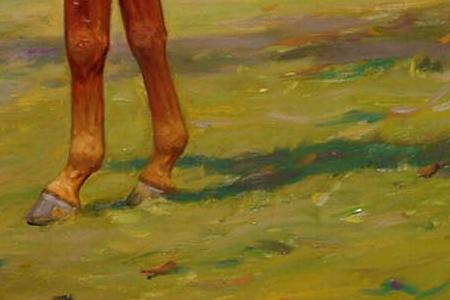 Фрагмент Portrait of a chesnut hunter