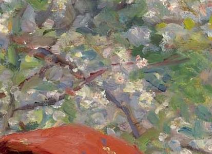 Фрагмент Портрет девушки в красном платке