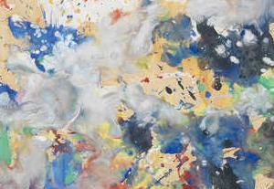 Фрагмент Портрет в красно синих тонах