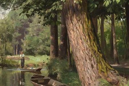 Фрагмент PUNTING ON THE RIVER