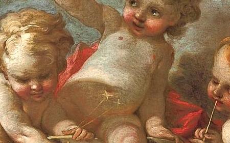 Фрагмент Putti blowing bubbles