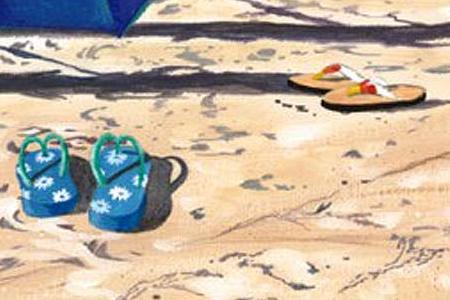 Фрагмент Пятеро на пляже