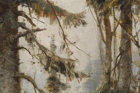 Фрагмент Ранее утро в зимнем лесу