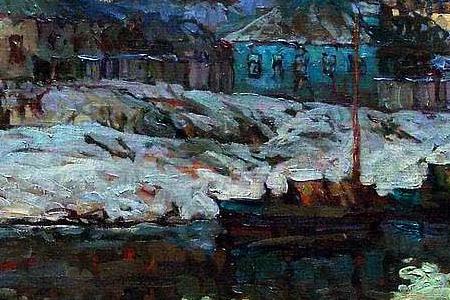 Фрагмент Ранняя весна. Город на реке