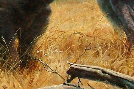 Фрагмент Rhino in the bush Mount Kilimanjaro