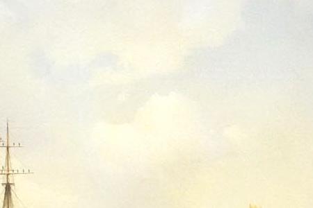 Фрагмент Русская эскадра на Севастопольском рейде