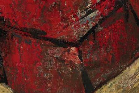 Фрагмент Seated Girl in a Red Dress