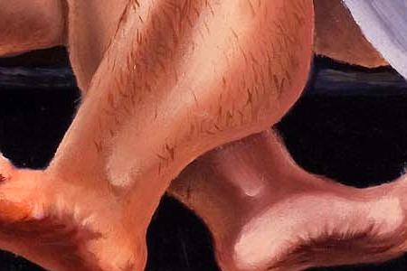 Фрагмент Семейная пара в бане с пивом