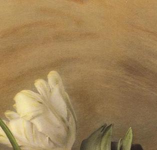 Фрагмент Серебрянная баночка с тюльпанами