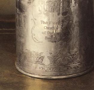 Фрагмент Серебрянная баночка с тюльпанами