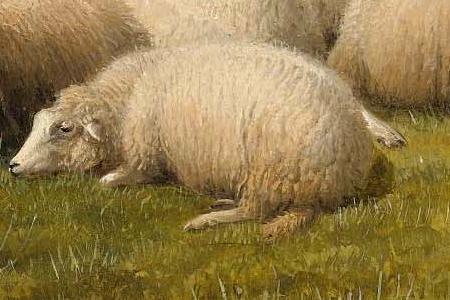 Фрагмент SHEEP IN A PASTURE