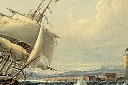 Фрагмент Shipping in Choppy Seas off a Coastline