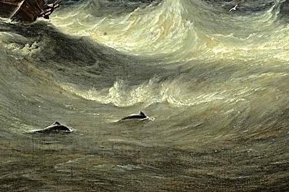 Фрагмент Shipping in Choppy Seas off a Coastline