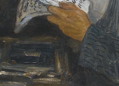 Фрагмент Школьное собрание в деревенской школе