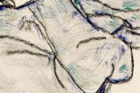 Фрагмент SITZENDE FRAU MIT VIOLETTEN STRÜMPFEN