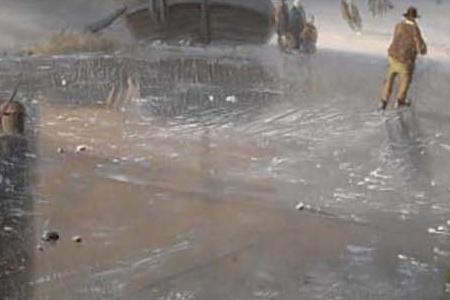 Фрагмент SKATERS ON A FROZEN RIVER A KOEK EN ZOPIE