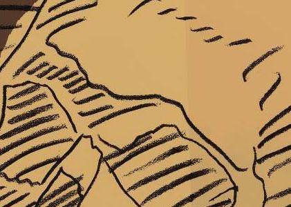 Фрагмент SKULLS два вида штрихами