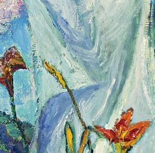 Фрагмент Средиземноморский натюрморт с цветами