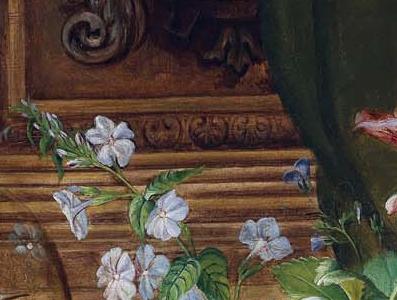 Фрагмент still life in a vase and songbirds