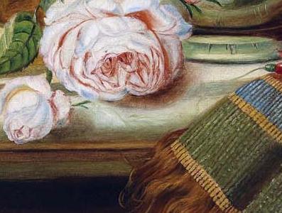 Фрагмент still life in a vase and songbirds