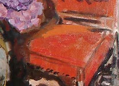 Фрагмент Still Life with Flowers Bowl of Fruit and Pewter