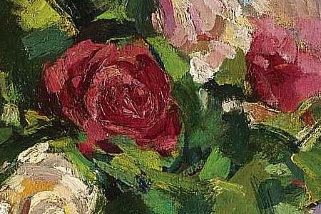 Фрагмент STILL LIFE WITH ROSES AND FRUIT