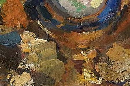 Фрагмент STILL LIFE WITH ROSES AND FRUIT