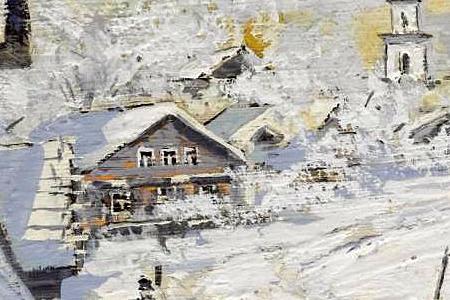 Фрагмент SUNNY WINTER LANDSCAPE WITH TROIKA